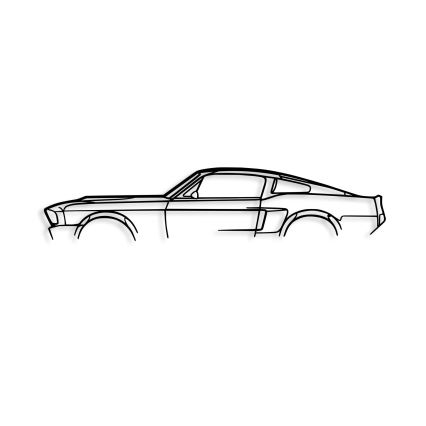 wand decoratie 70x15 cm car metaal
