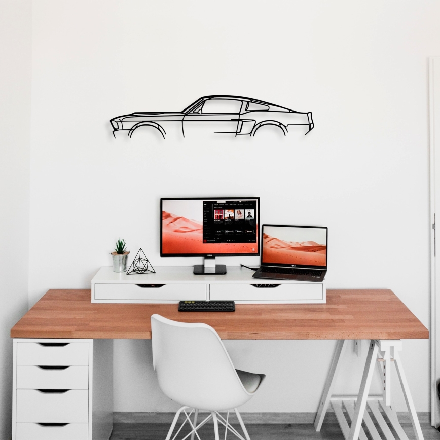 wand decoratie 70x15 cm car metaal
