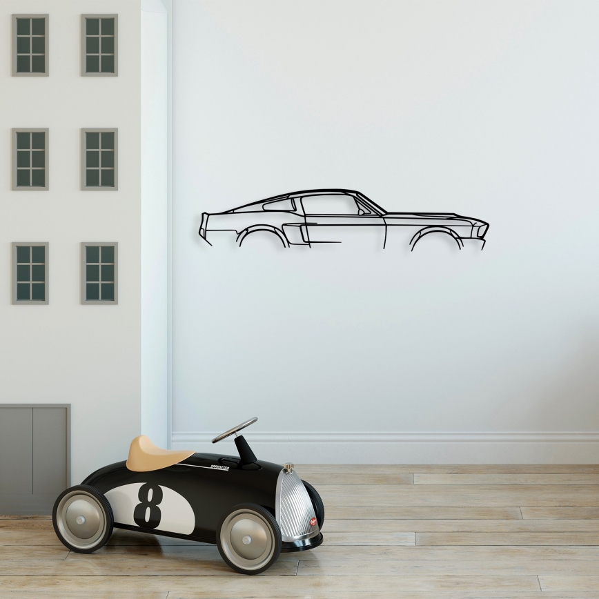 wand decoratie 70x15 cm car metaal