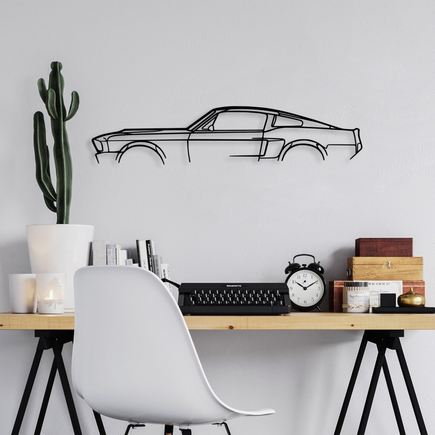 wand decoratie 70x15 cm car metaal