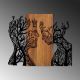 wand decoratie 70x58 cm levensbomen hout/metaal