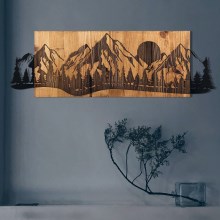 wand decoratie 75,5x24,5 cm bergen hout/metaal