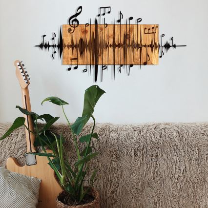 wand decoratie 90x47 cm notitieboekje hout/metaal