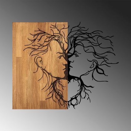 wand decoratie 96x79 cm liefde hout/metaal