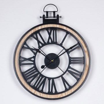 Wand klok 1xAA diameter 40 cm zwart/crème