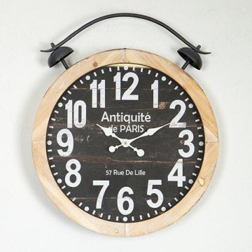 Wand klok 1xAA diameter 50 cm beige/zwart