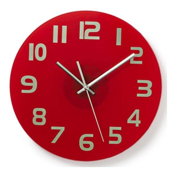 Wand Klok 1xAA rood