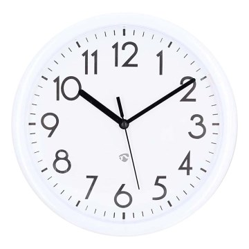Wand klok diameter 22 cm 1xAA wit