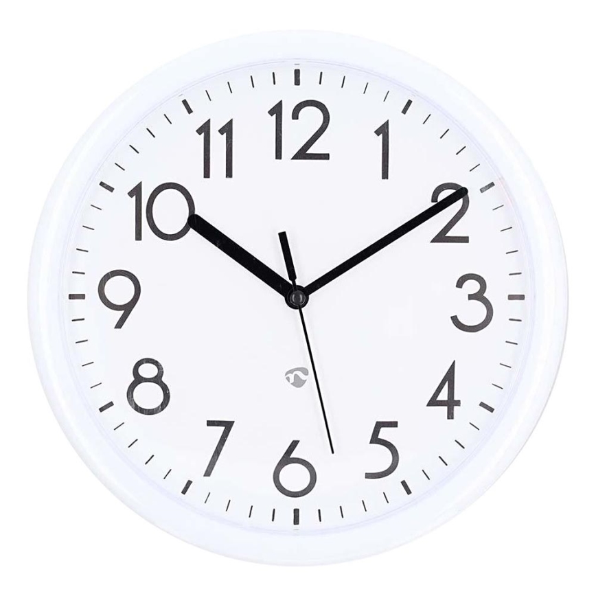 Wand klok diameter 22 cm 1xAA wit