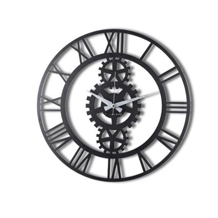 Wand klok diameter 70 cm 1xAA zwart