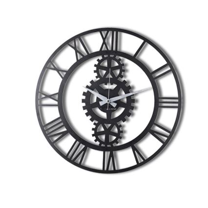 Wand klok diameter 70 cm 1xAA zwart