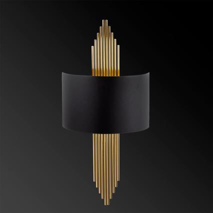 Wand Lamp 1xE27/40W/230V goud/zwart