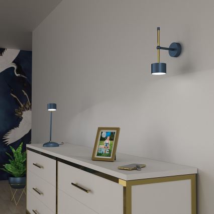 Wand Lamp ARENA 1xGX53/11W/230V blauw/goud