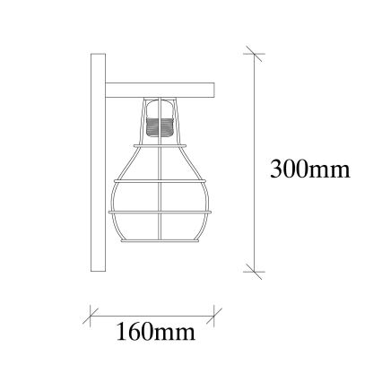 Wand Lamp EREBOS 1xE27/40W/230V