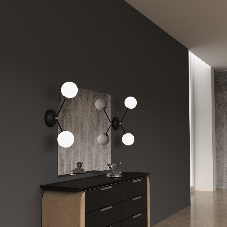 Wand Lamp JOY 2xE14/40W/230V zwart/glanzend chroom