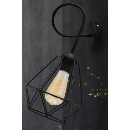 Wand Lamp KARO 3xE27/15W/230V zwart