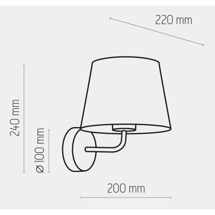 Wand Lamp MAJA 1xE27/15W/230V grijs