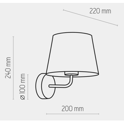 Wand Lamp MAJA 1xE27/15W/230V grijs