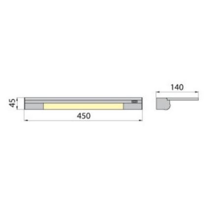 Wand Lamp met een Plank APERA T5 G5/8W/230V 45 cm
