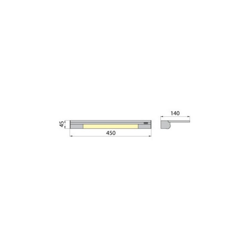 Wand Lamp met een Plank APERA T5 G5/8W/230V 45 cm