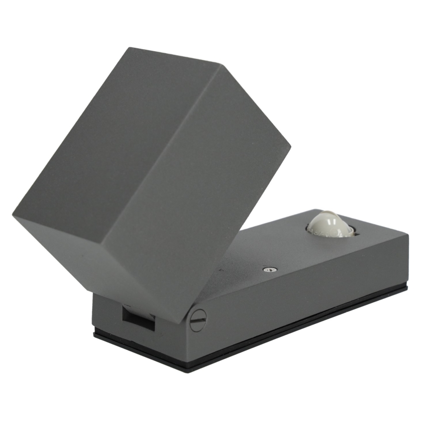 Wand Lamp met Sensor voor Buiten QUAZAR 1xGU10/35W/230V IP44 grijs