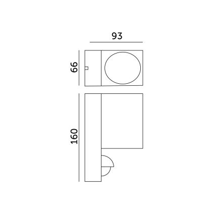 Wand Lamp met Sensor voor Buiten QUAZAR 1xGU10/35W/230V IP44 grijs