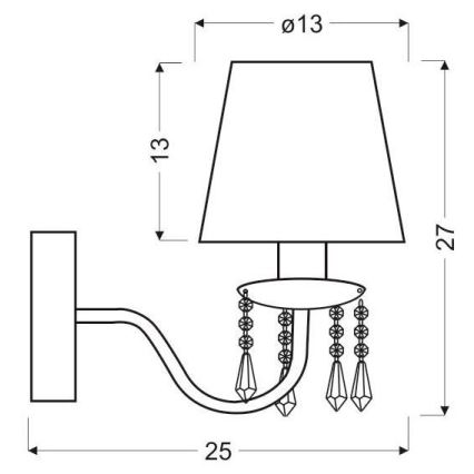 Wand Lamp RUTI 1xE14/40W/230V