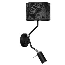 Wand Lamp SATINO 1xE27/40W/230V + 1xGU10/MR11/7W zwart/grijs
