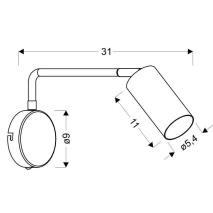 Wand Lamp TINA 1xGU10/15W/230V wit