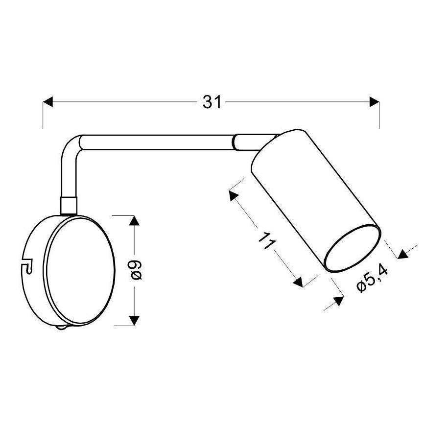 Wand Lamp TINA 1xGU10/15W/230V zwart