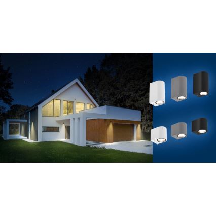 Wand Lamp voor Buiten PARETE 2xGU10/6W/230V IP54 wit