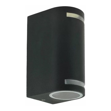 Wand Lamp voor Buiten QUAZAR9 2xGU10/11W/230V IP44 grijs