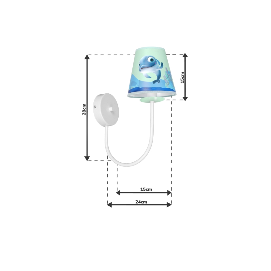 Wand Lamp voor Kinderen DOLPHIN 1xE14/40W/230V