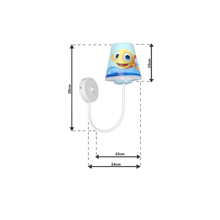 Wand Lamp voor Kinderen FISH 1xE14/40W/230V
