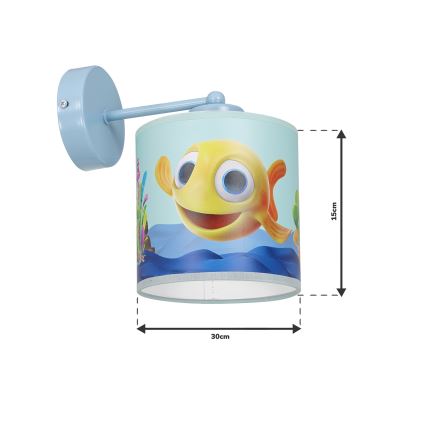 Wand Lamp voor Kinderen FISH 1xE27/60W/230V
