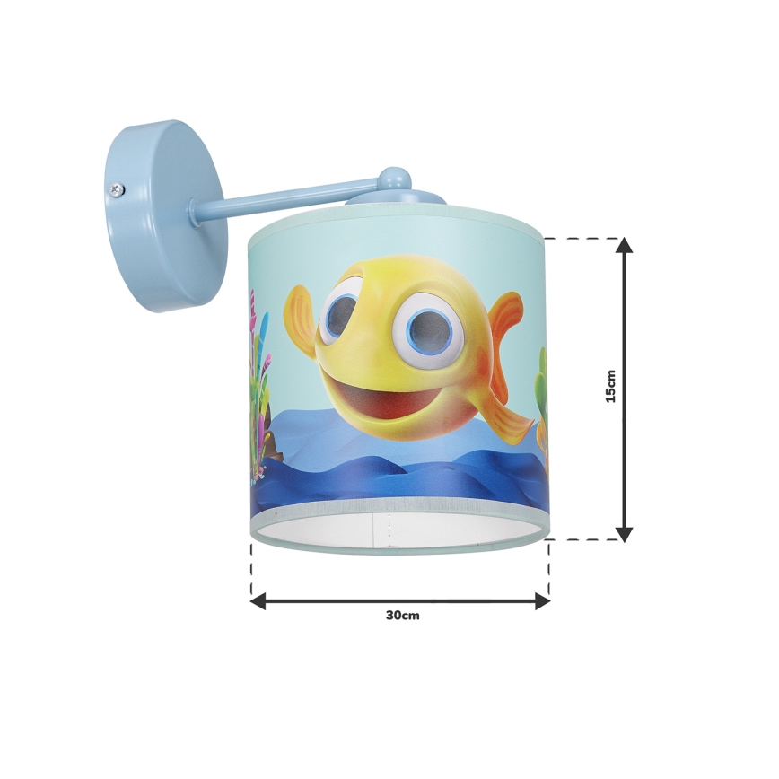 Wand Lamp voor Kinderen FISH 1xE27/60W/230V
