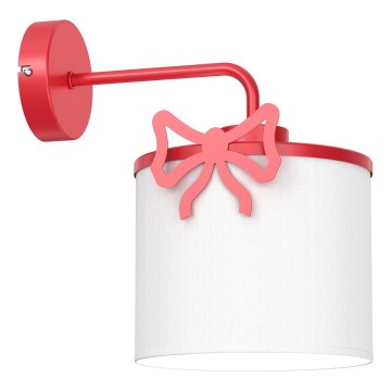 Wand lamp voor kinderen SWEET 1xE27/15W/230V wit/rood/strik