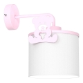 Wand lamp voor kinderen SWEET 1xE27/15W/230V wit/roze/Kleine beer