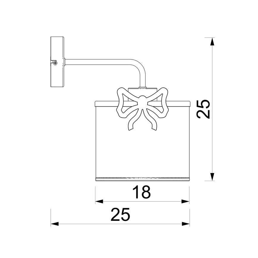 Wand lamp voor kinderen SWEET 1xE27/15W/230V wit/strik