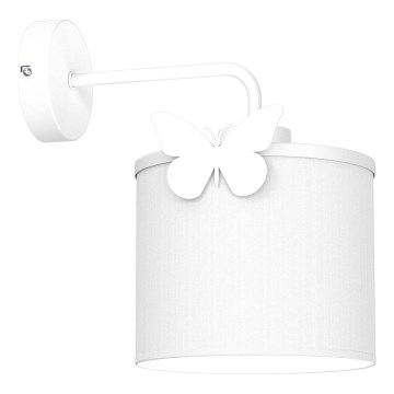 Wand lamp voor kinderen SWEET 1xE27/15W/230V wit/vlinder