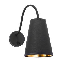 Wand Lamp WIRE 1xE27/15W/230V zwart/goud