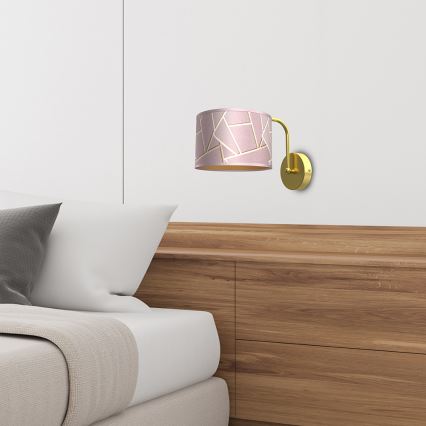 Wand Lamp ZIGGY 1xE27/60W/230V roze/goud