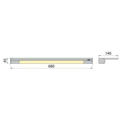 Wand licht met plank APERA T5 G5/13W/230V 68 cm