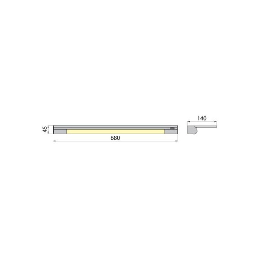 Wand licht met plank APERA T5 G5/13W/230V 68 cm