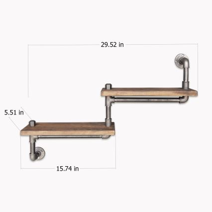 Wand Plank BORURAF 35x75 cm vurenhout