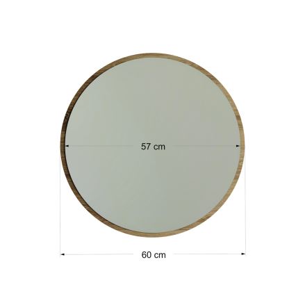 Wand Spiegel AYNA d. 60 cm bruin