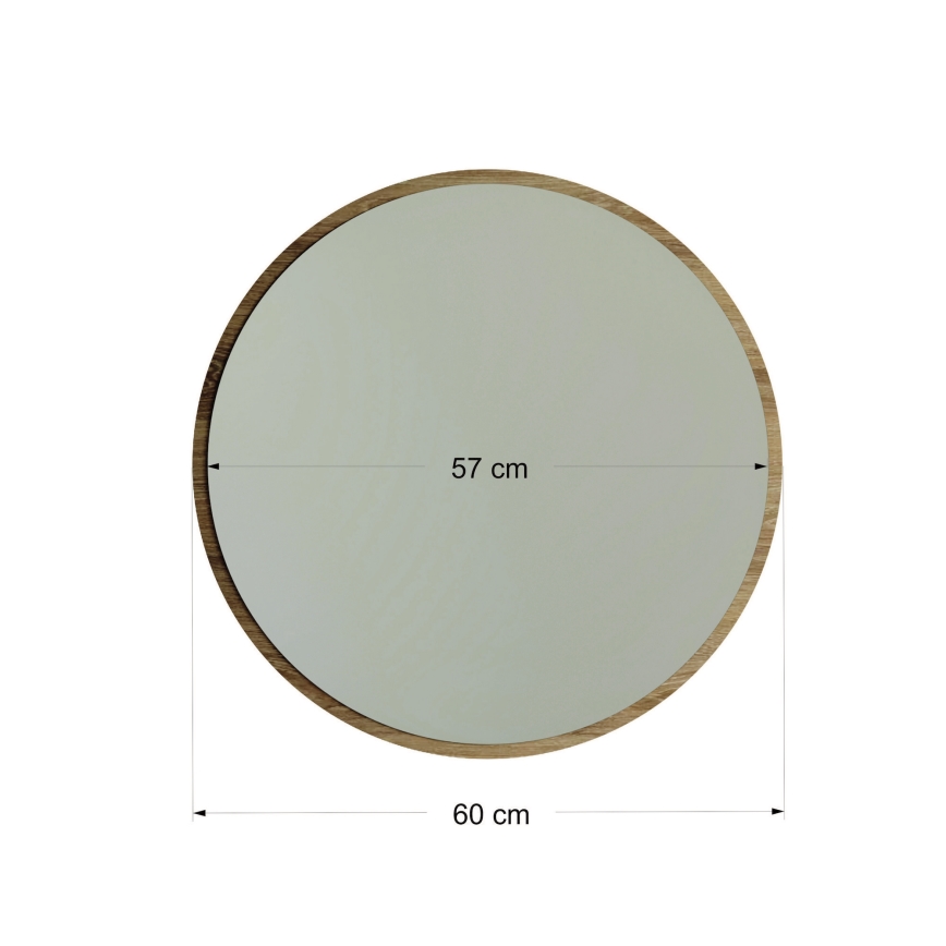 Wand Spiegel AYNA d. 60 cm bruin