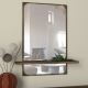 Wand Spiegel met een Plank EKOL 70x45 cm bruin