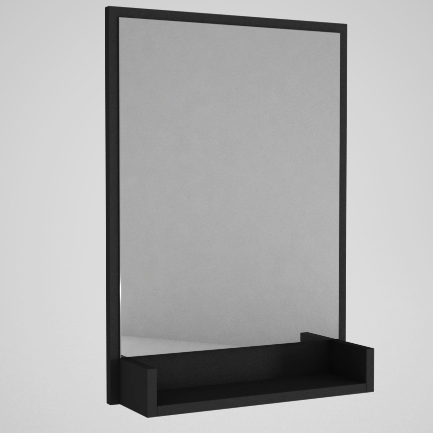 Wand Spiegel met Plank COSTA 75x45 cm zwart