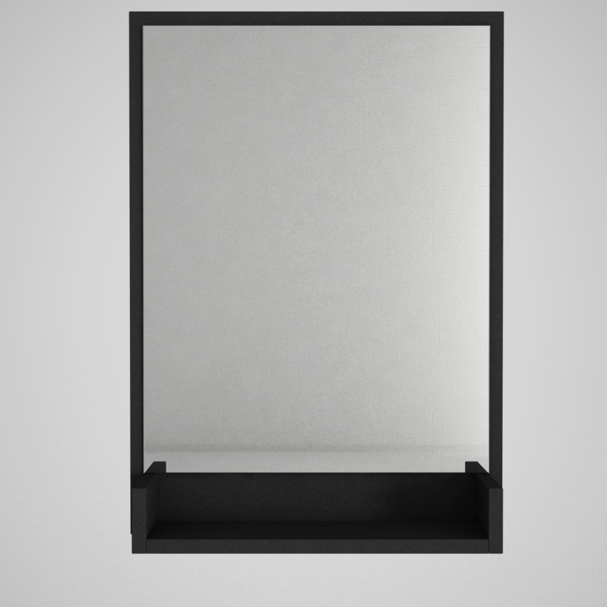 Wand Spiegel met Plank COSTA 75x45 cm zwart